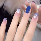 Aesthetic Spring Daisy Square Acrylic Long Nails With Daisies